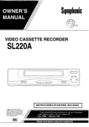 Symphonic SL220A Owner's Manual
