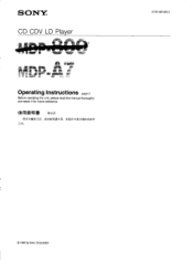 Sony MDP-A7 Operating Instructions