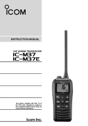 Icom M37 Instruction Manual