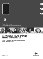 Behringer COMMERCIAL SOUND SPEAKER CE500A-BK Quick Start Guide