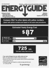 Frigidaire GRFS2853AF Energy Guide
