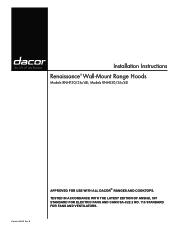Dacor RNHP30 Installation Instructions