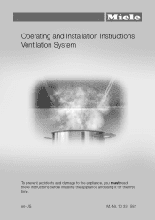 Miele DA 2620 Operating instructions/Installation instructions