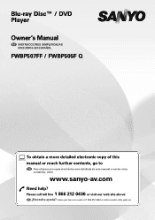 Sanyo FWBP507FF Owners Manual