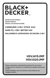 Black & Decker HSVJ520JMPA07 Instruction Manual