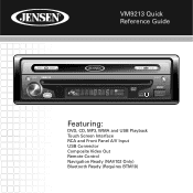 Jensen VM9213 Quick Reference Guide