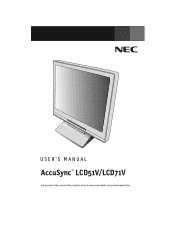 NEC ASLCD71V-BK AccuSync LCD51V/71V User's Manual