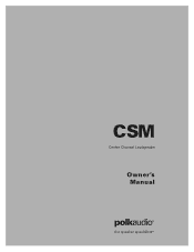 Polk Audio CSM CSM Owner's Manual