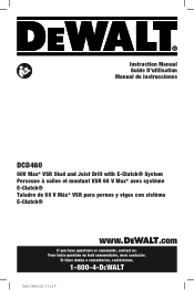 Dewalt DCD460T2 Instruction Manual