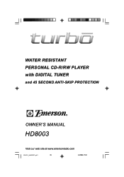 Emerson HD8003 Owners Manual