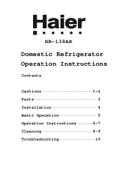 Haier HR-138AR User Manual