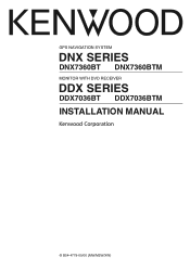 Kenwood DNX7360BTM User Manual