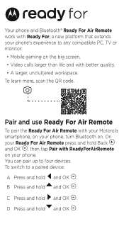Motorola Ready For Air Remote Quick Start Guide