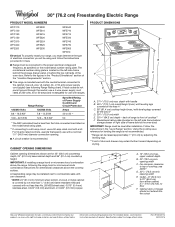 Whirlpool WFE505W0HB Dimension Guide