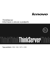 Lenovo ThinkServer TD230 (Czech) Warranty and Support Information