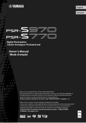 Yamaha PSR-S770 PSR-S970/PSR-S770 Owners Manual