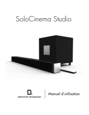 Definitive Technology SoloCinema Studio SoloCinema Studio Manual - French