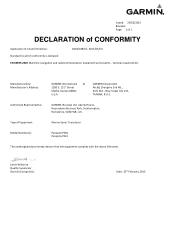 Garmin Panoptix PS30 Down Transducer ?Declaration of Conformity
