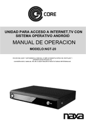 Naxa NGT-20 NGT-20 Spanish Manual