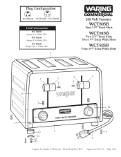 Waring WCT805B Parts List and Exploded Diagram