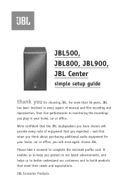 JBL 800 Owners Manual English