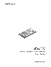 Lantronix xPico 110 Wired Device Server Module xPico 110 Module User Guide