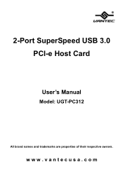 Vantec UGT-PC312 User Guide