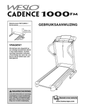 Weslo Cadence 1000fm Treadmill Dutch Manual