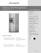 Frigidaire FFSS2625TS Product Specifications Sheet
