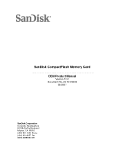 SanDisk SDCFX-016G-P61 Product Manual