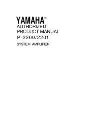 Yamaha P-2200 Owner's Manual