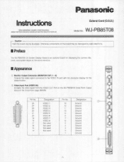 Panasonic WJPB85T08 WJPB85T08 User Guide