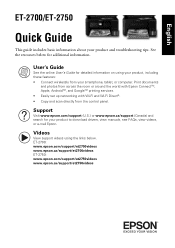 Epson ET-2700 Quick Guide and Warranty