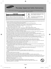 Samsung HPT4264 Safety Guide (ENGLISH)