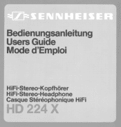 Sennheiser HD 224 X Instructions for Use