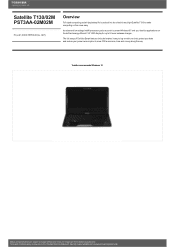 Toshiba T130 PST3AA-02M02M Detailed Specs for Satellite T130 PST3AA-02M02M AU/NZ; English
