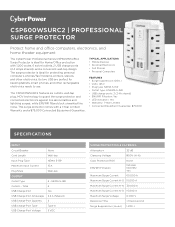 CyberPower CSP600WSURC2 Datasheet