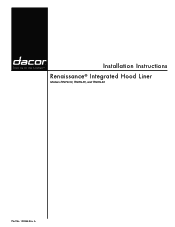 Dacor RNIHL30 Installation Instructions