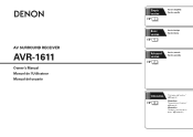 Denon AVR-1611 Owners Manual - English