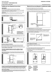 Fisher and Paykel RF170ADUSX4 N Installation Guide Quick Reference