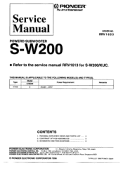 Pioneer S-W200 Service Manual