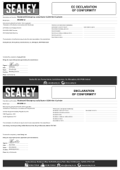 Sealey RS105B Declaration of Conformity