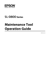 Epson SureLab D870 Operation Guide - Maintenance Tool