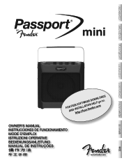 Fender Passport mini Owners Manual