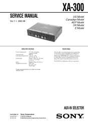 Sony XA-300 Service Manual