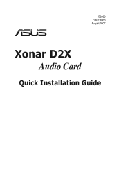 Asus XONAR D2X ASUS Xonar D2X Quick Installation Guide