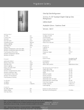 Frigidaire GRSS2352AF Product Specifications Sheet