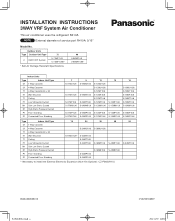 Panasonic U-72MF1U9E Installation Instructions