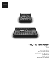 Bose T8S ToneMatch Mixer Multilingual Quick Start Guide
