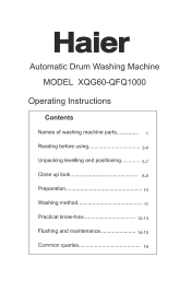 Haier XQG60-QFQ1000 User Manual
